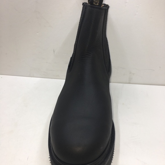 Men’s black Leather boots/booties Work pull on Botines Botín de trabajo Black